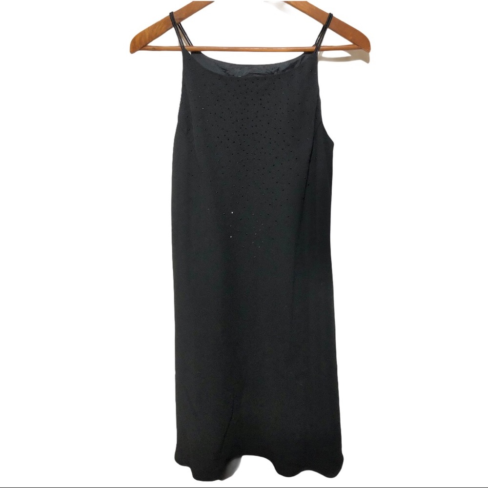 JONES NEW YORK black crepe shift dress
